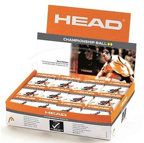 Head Championship Squashbal dubbel geel 12-pack